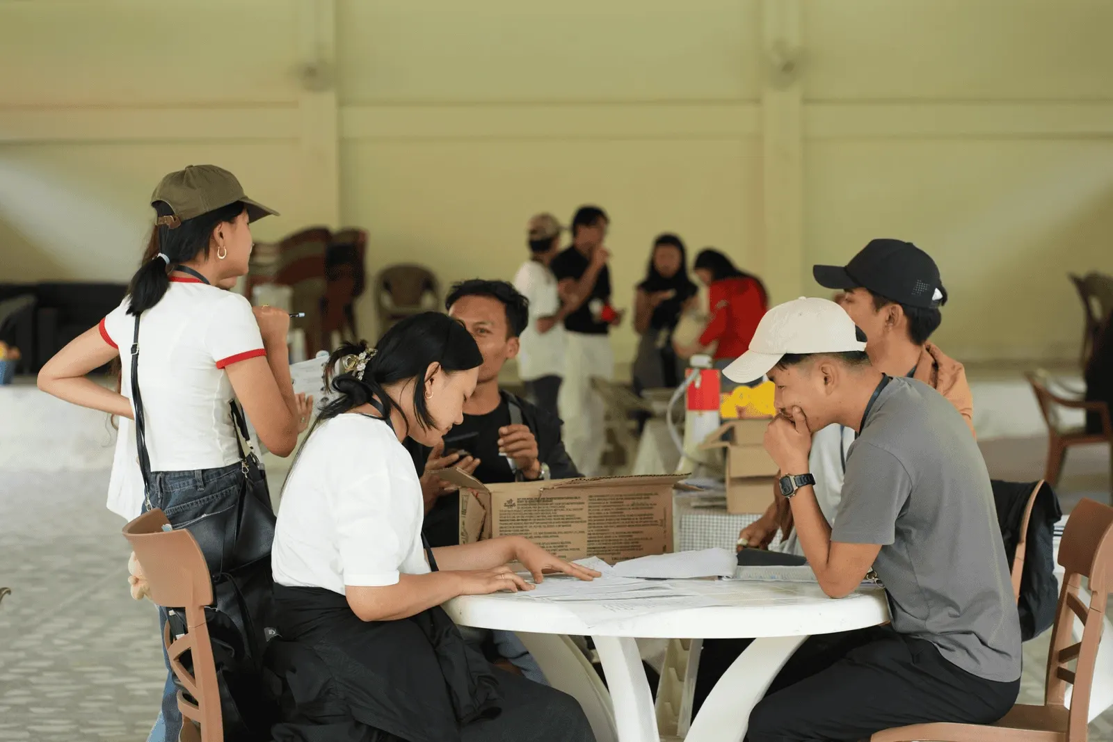 Camp Officials preparing for the Campers